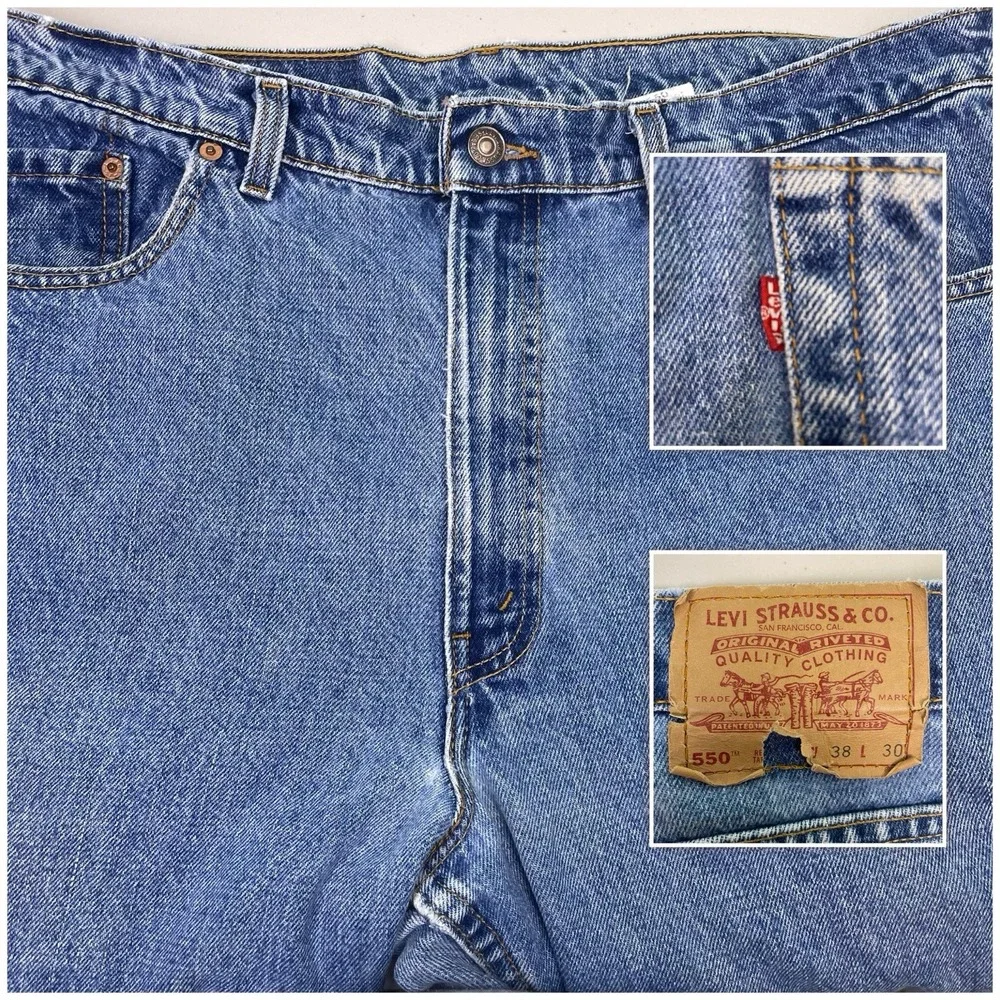90s Levi's 550 (36x30) Mens Jeans Relaxed Fit Tapered Distressed 550-4891 USA - Picture 1 of 10